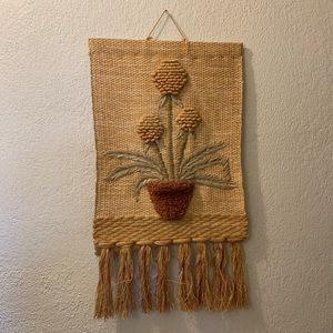 Vintage Boho Fabirc Flower Wall Hanging Art